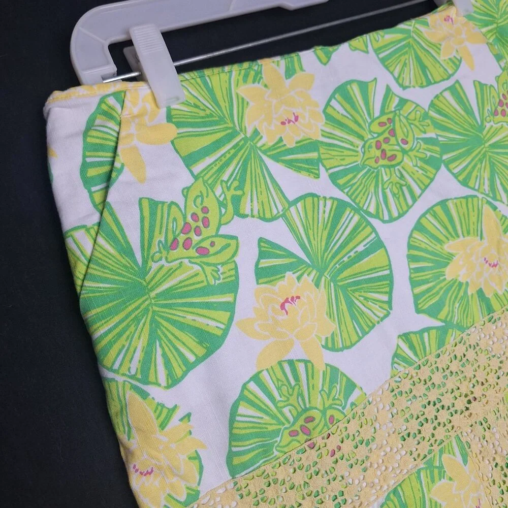 💙 Lilly Pulitzer Floral Crochet Floral Embroidered Skirt Size 10 Tropical Femin - Picture 3 of 8